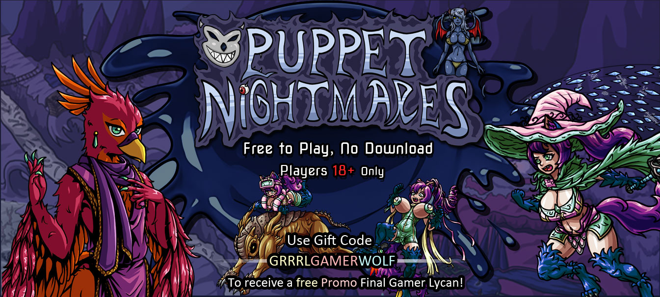 Adventure with sexy monster girls and furries in a goofy adventure at Puppet Nightmares.