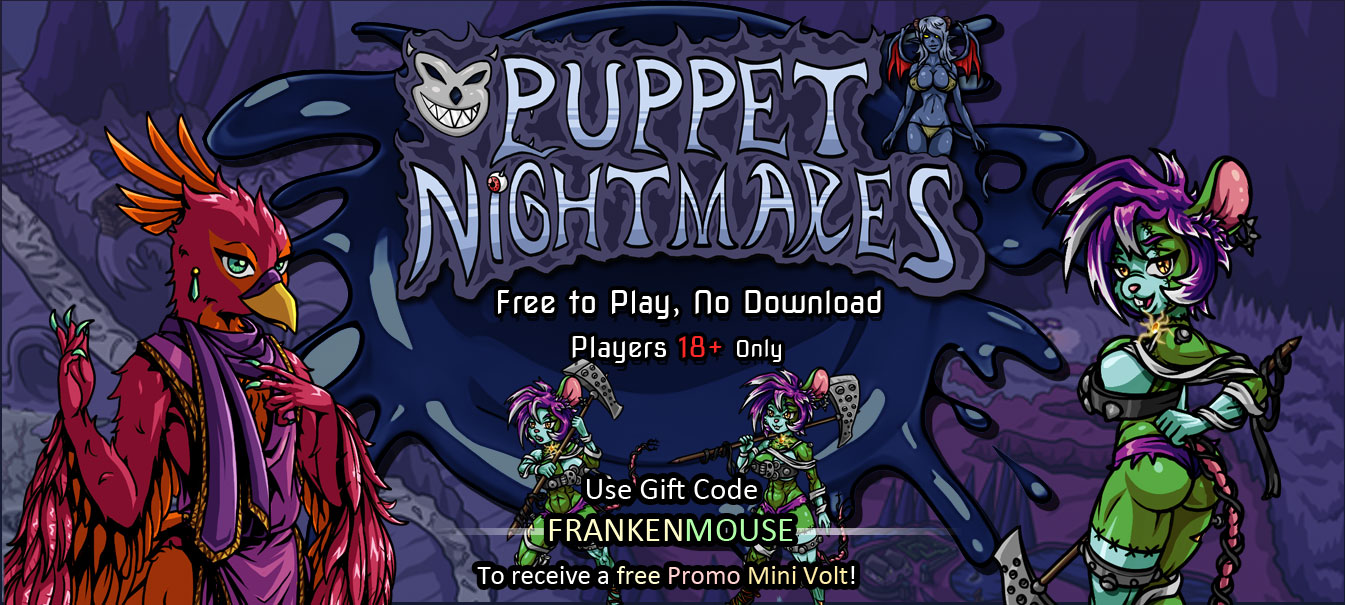 Adventure with sexy monster girls and furries in a goofy adventure at Puppet Nightmares.